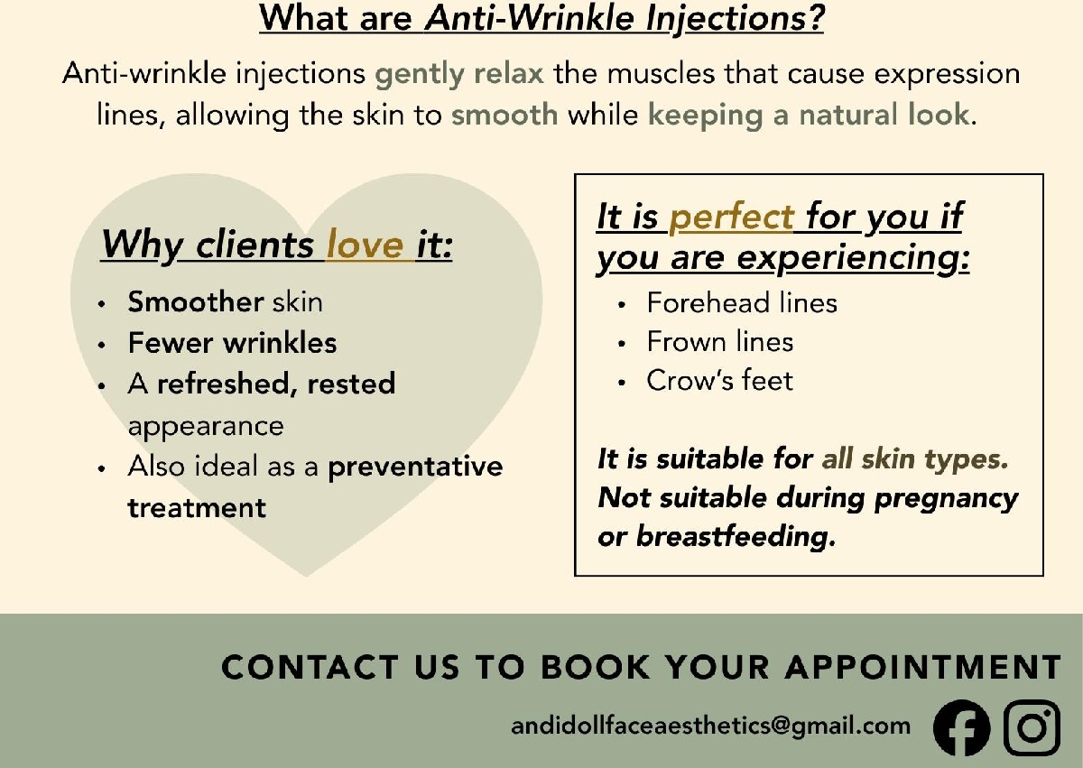 Anti Wrinkle Injections - 3 Areas
