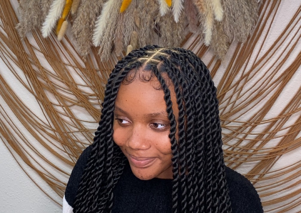 Island Twist with goddess curl ends(medium) waist length 