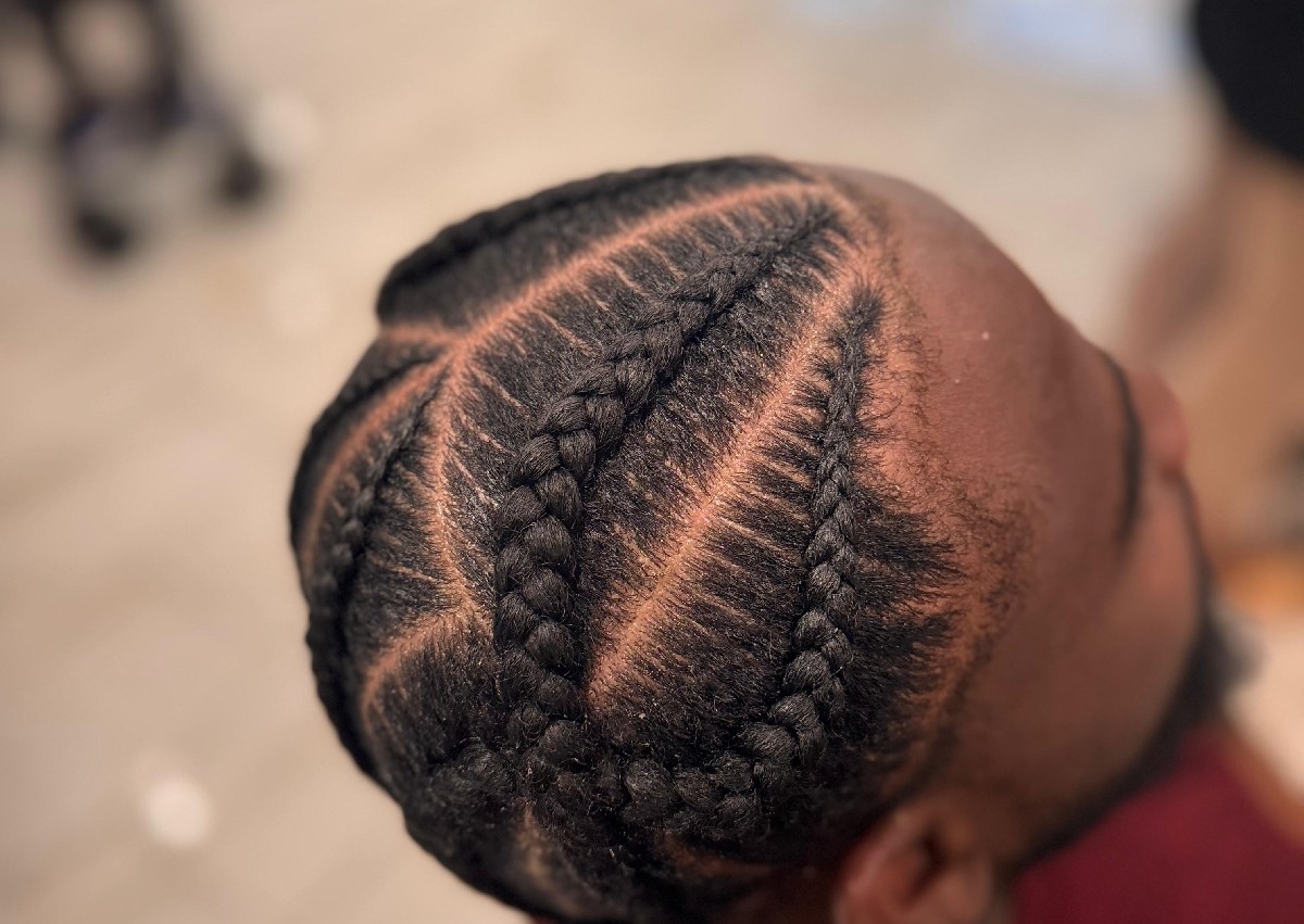 Cornrows  free style  men's 