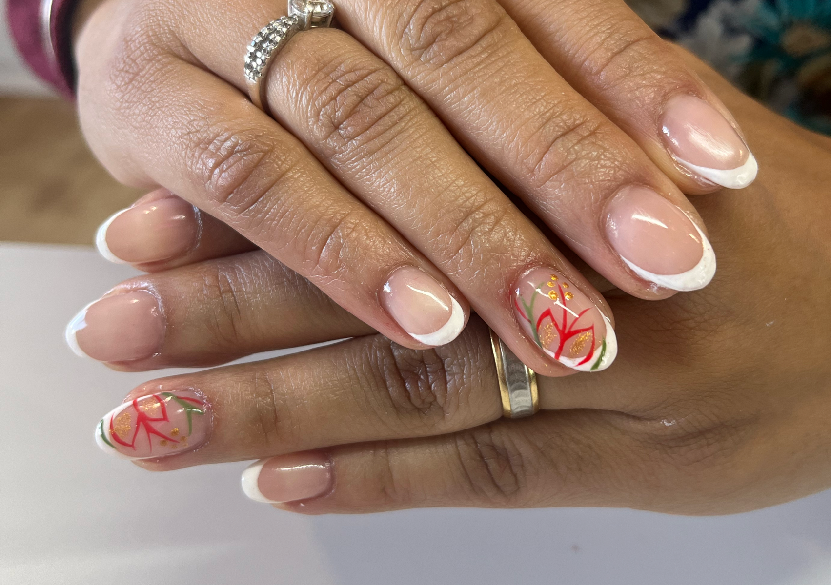 Natural overlay hard gel french 