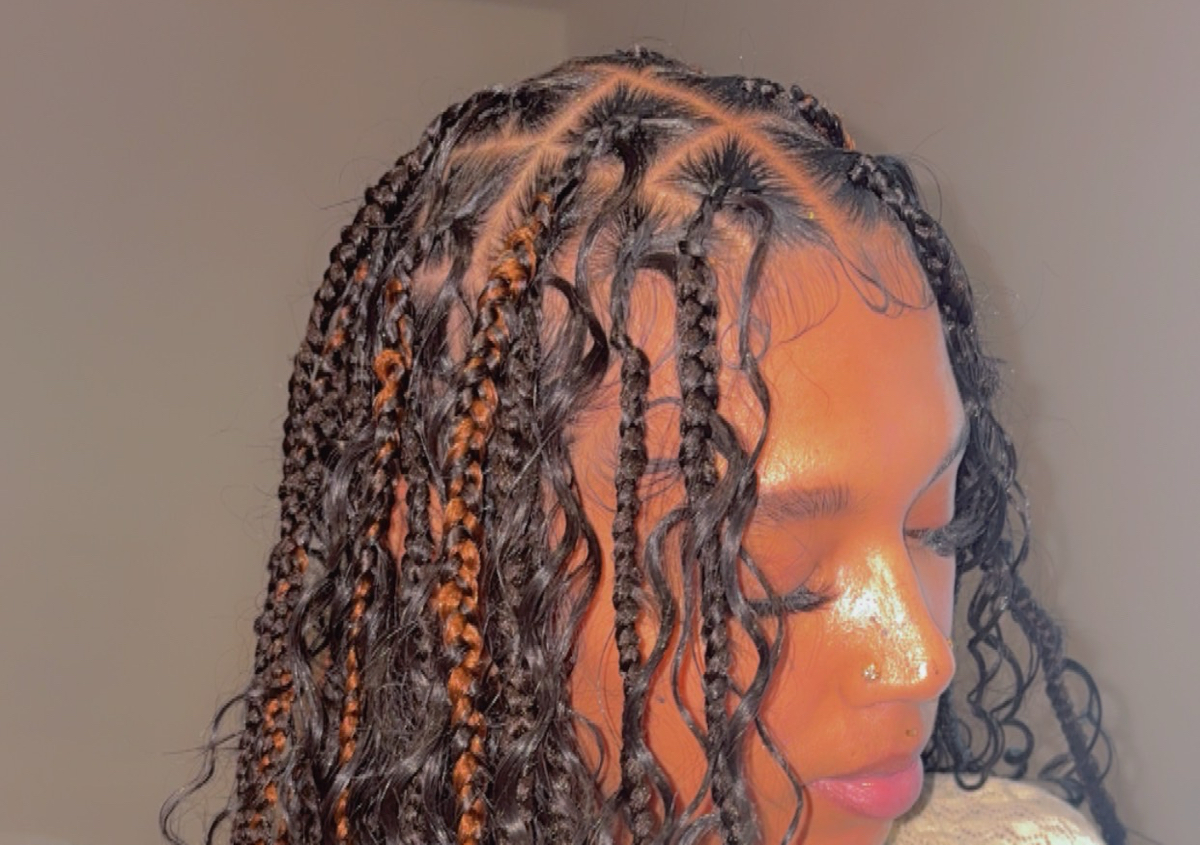 Meduim knotless boho braid