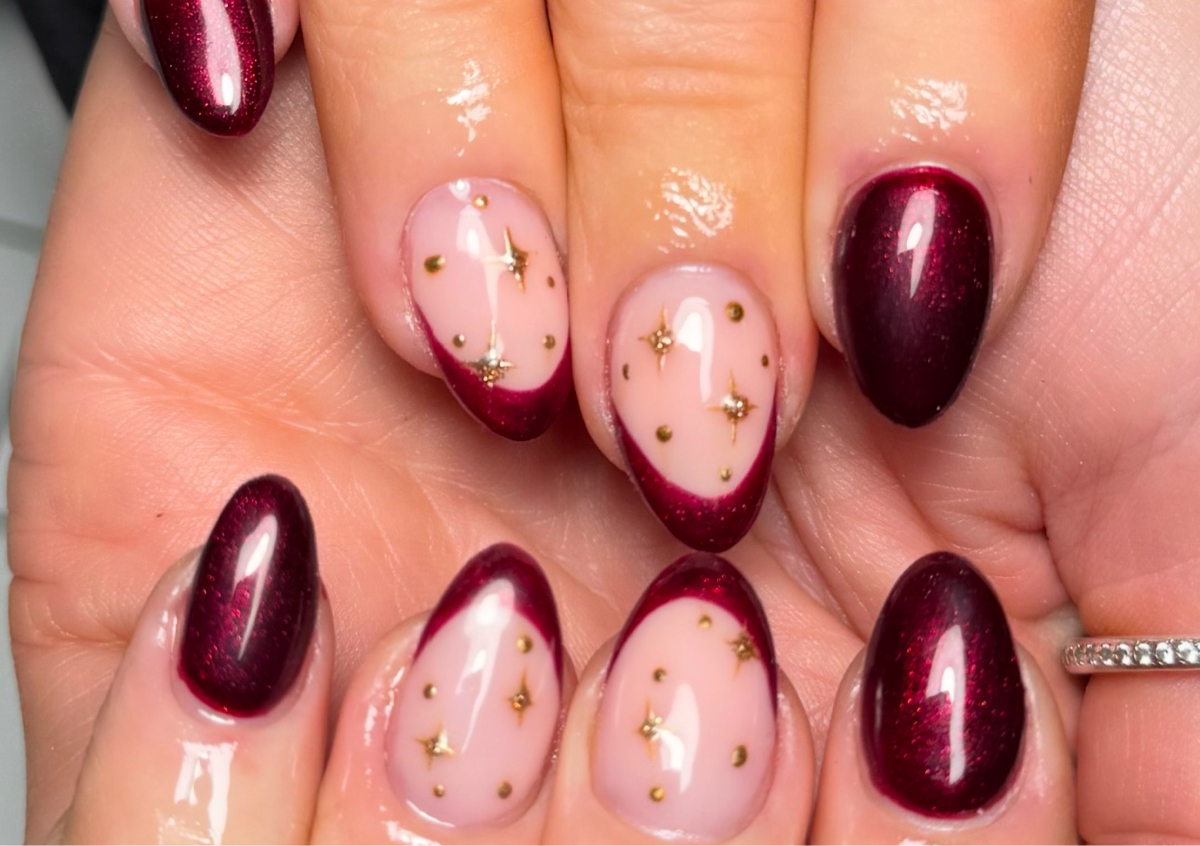 BIAB with simple design/french tips